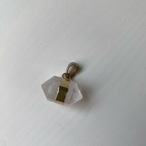 Clear Crystal Pendant Charm with Gold Accent